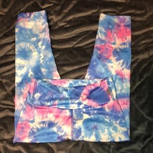 Blue and pink leggings